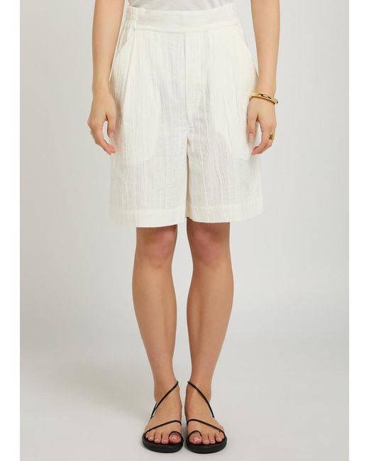 Delos White Lazarus Textured Woven Shorts
