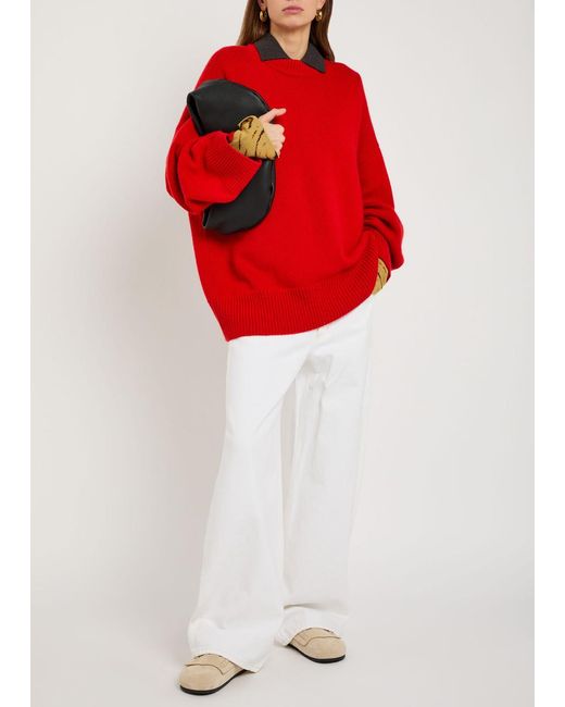 The Elder Statesman Red Pali Cashmere Jumper