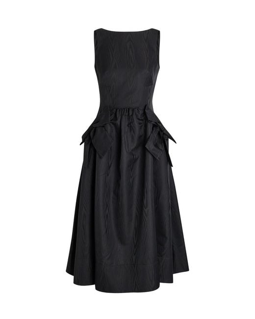 Rebecca Vallance Black Narcissa Jacquard Taffeta Midi Dress