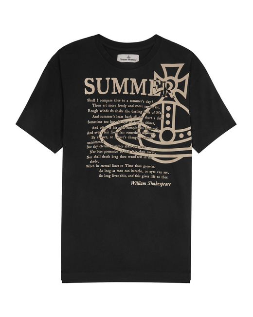 Vivienne Westwood Black Summer Printed Cotton T-shirt for men