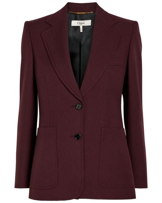 Chloé Purple Single Breased Wool Blazer
