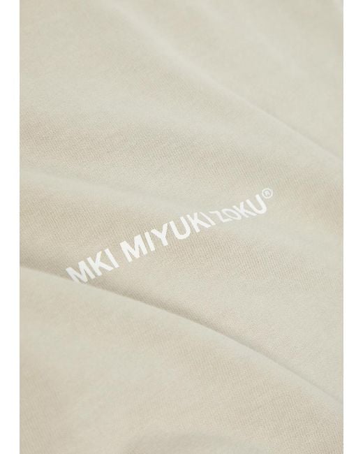 MKI Miyuki-Zoku White Uniform Logo-Print Cotton T-Shirt for men