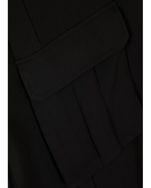 Veronica Beard Black Saul Stretch-twill Cargo Trousers