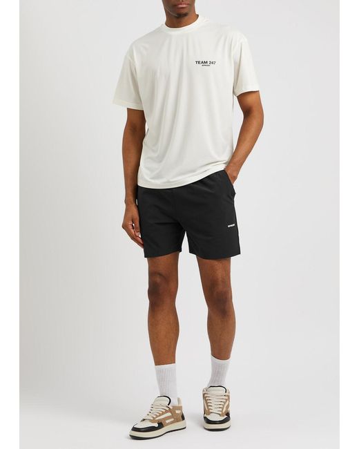 Represent Black Logo-print Shell Shorts for men