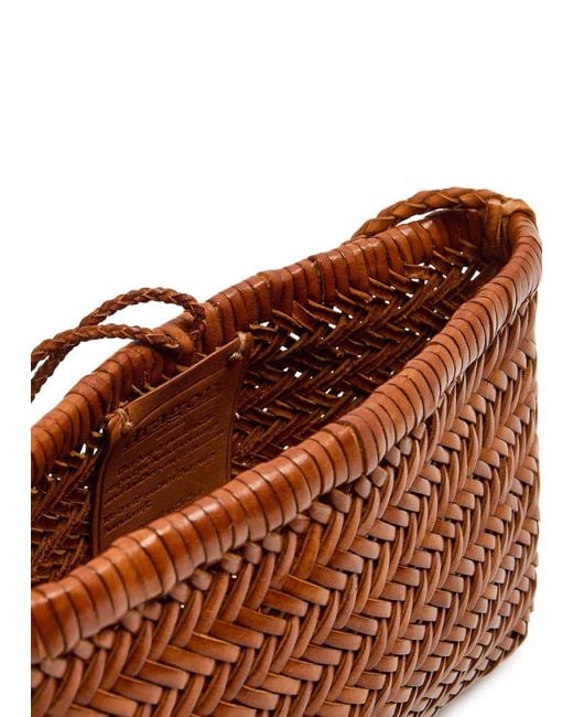 Dragon Diffusion Brown Minsu Woven Leather Cross-Body Bag