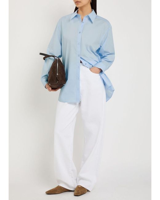 Totême Blue Classic Tumbled Cotton-Poplin Shirt