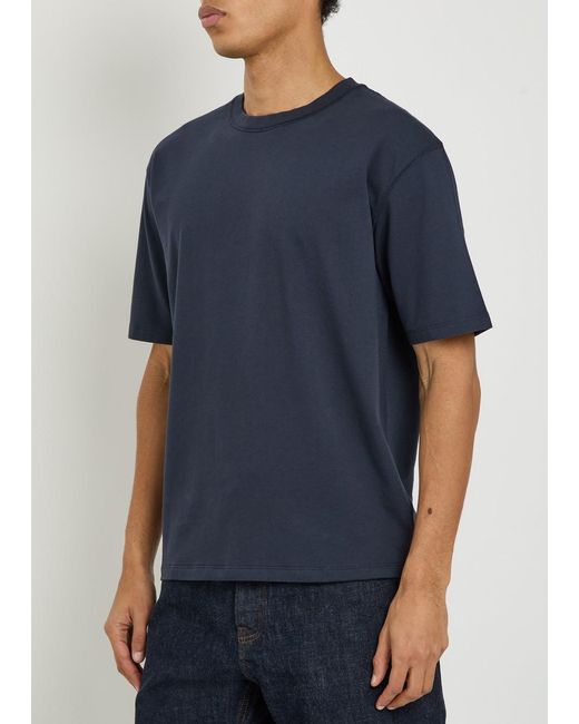 Drake's Blue Hiking Cotton T-Shirt for men