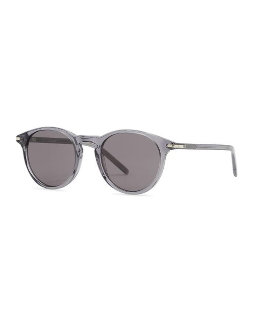PAIGE Gray Caylen Transparent Grey Round-frame Sunglasses for men