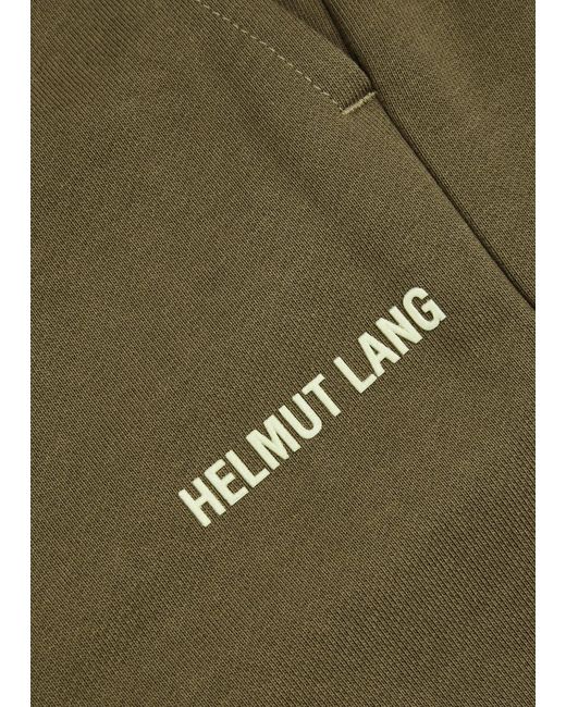 Helmut Lang Green Outer Space Logo Cotton Shorts for men