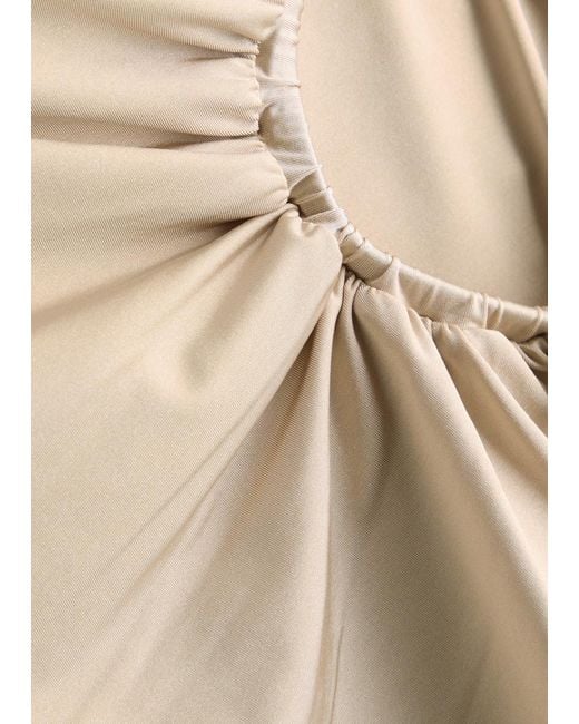 Max Mara Natural Canarie Pearlescent One Shoulder Swimsuit