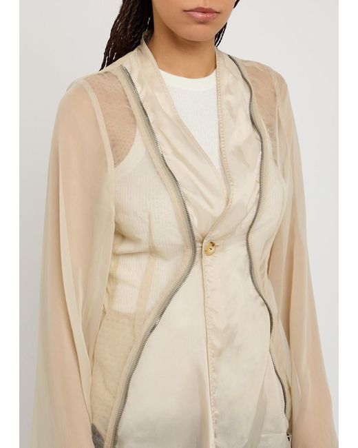 Rick Owens Natural Stag Panelled Tulle Jacket