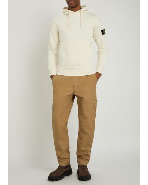 Stone Island Natural Ghost Straight-Leg Cotton-Poplin Trousers for men