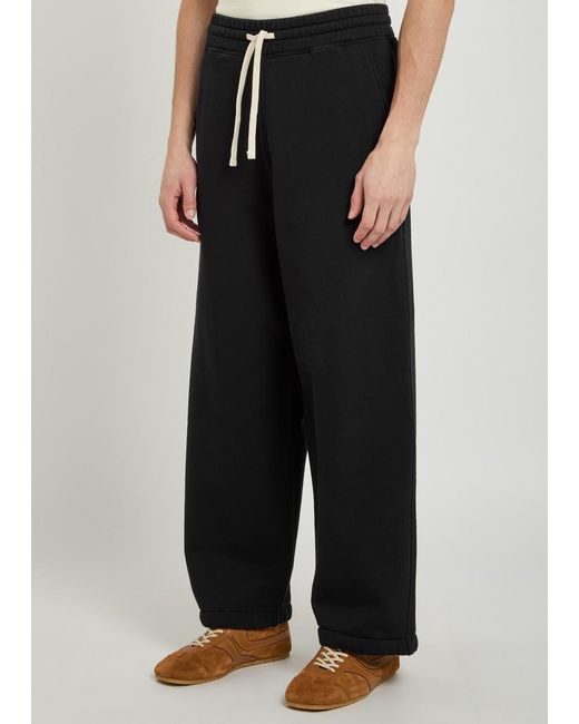 Picante Black Everyday Wide-Leg Cotton Sweatpants for men