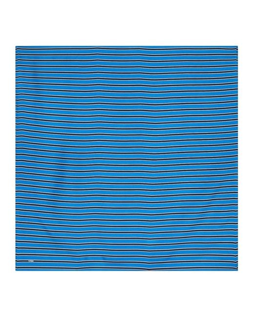 Totême Blue Striped Silk Scarf