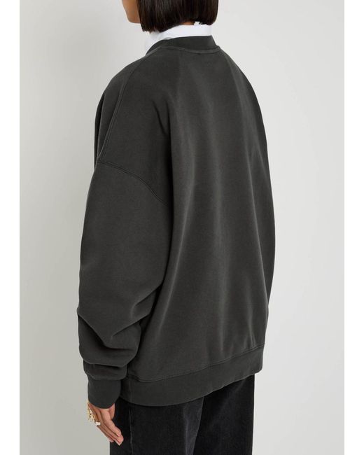 Anine Bing Black Miles Logo Cotton Sweatshirt
