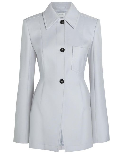 Sportmax Gray Fitted Cotton-Blend Jacket