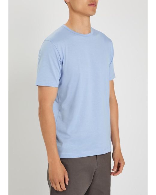 Sunspel Blue Cotton T-Shirt for men