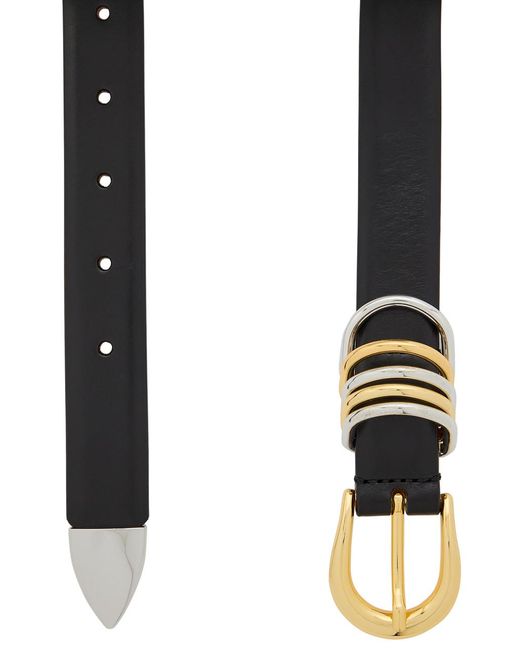 DEHANCHE Black Hollyhock Mix Leather Belt