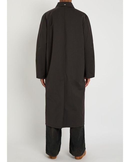 Our Legacy Black Pinstriped Woven Coat for men