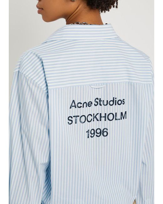 Acne Blue Striped Cotton Shirt