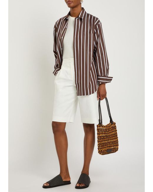 Matteau Red Striped Cotton-Poplin Shirt