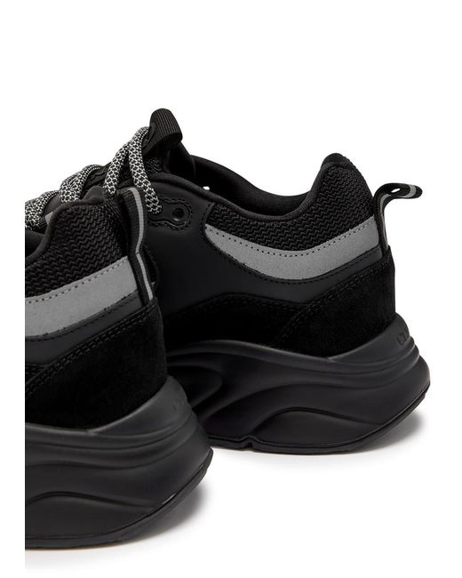 Cleens Black Aero Runner Panelled Mesh Sneakers for men