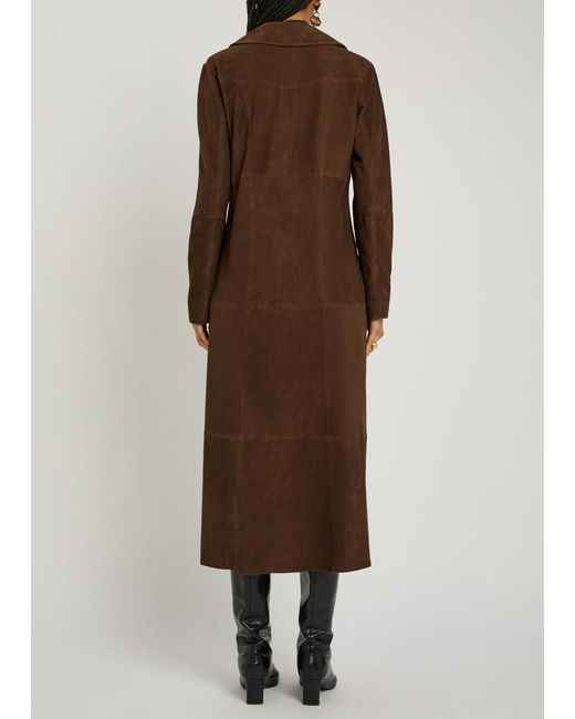 Rixo Brown Astrea Suede Coat