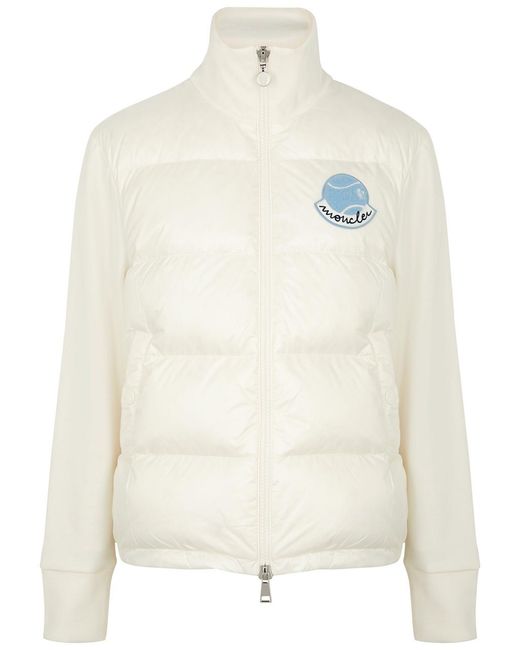 Moncler White Quilted Shell And Cotton-blend Jacket