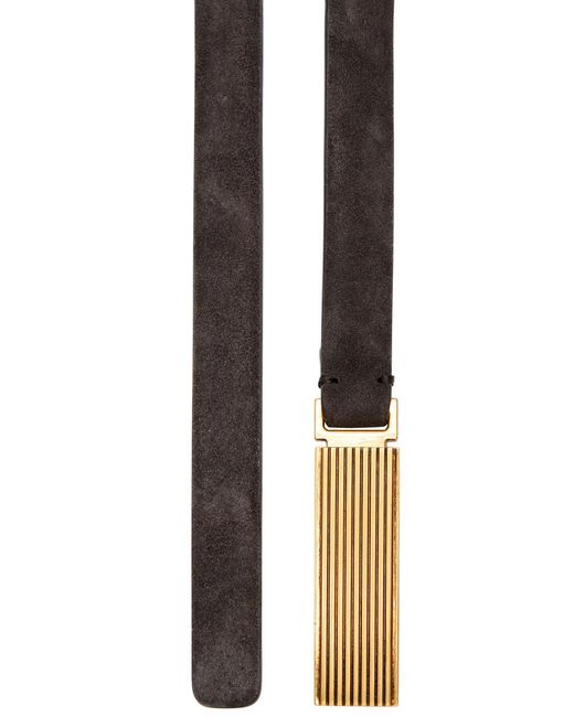 Khaite Brown Empire Suede Belt