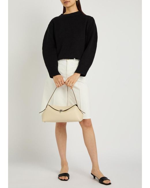 Totême Black Knitted Cotton-Blend Jumper