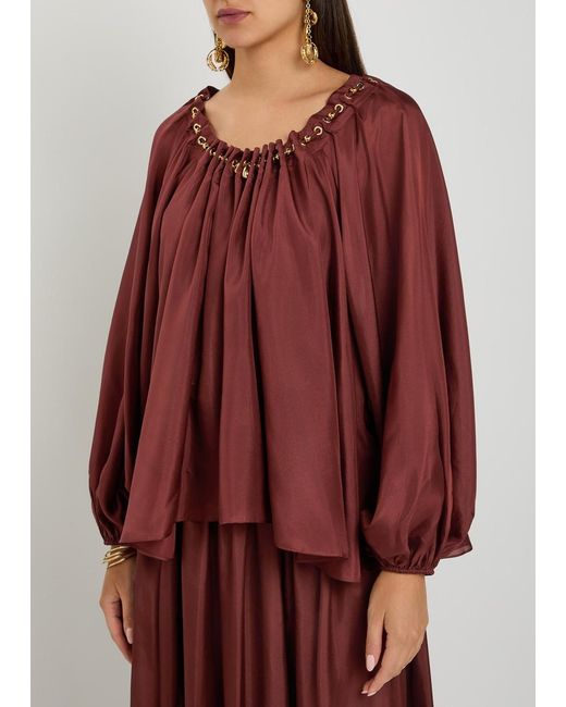 Zimmermann Aster Gathered Silk Blouse