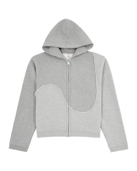ERL Gray Swirl Hooded Cotton Sweatshirt for men