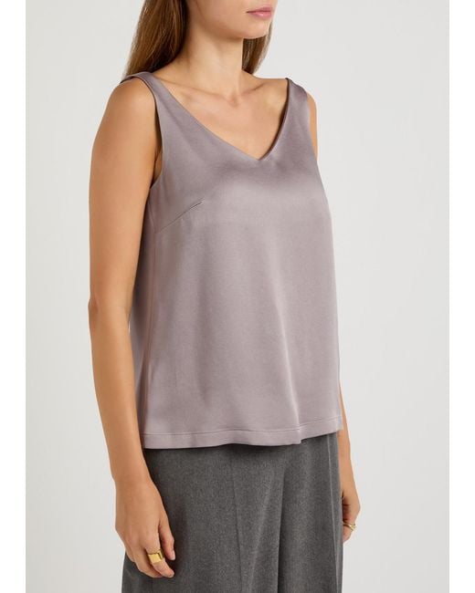 Herno Gray Crepe De Chine Tank