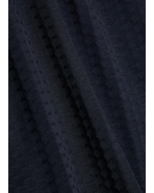 Emporio Armani Black Jacquard Logo-Embroidered Cotton T-Shirt for men
