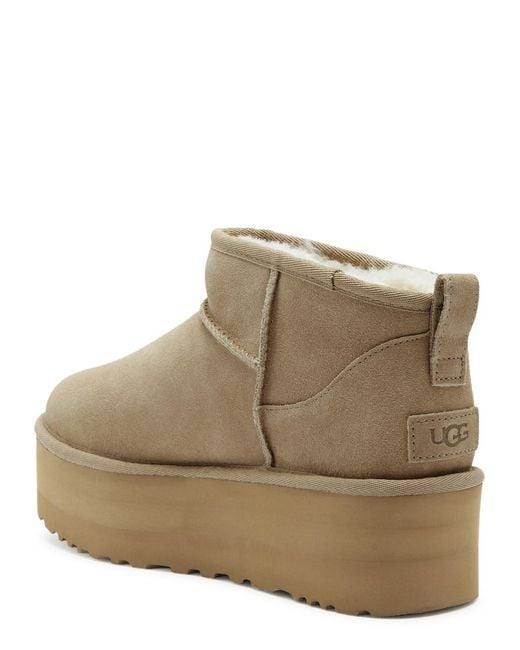 Ugg Brown Classic Designer Ultra Mini Suede Flatform Boots Uk6