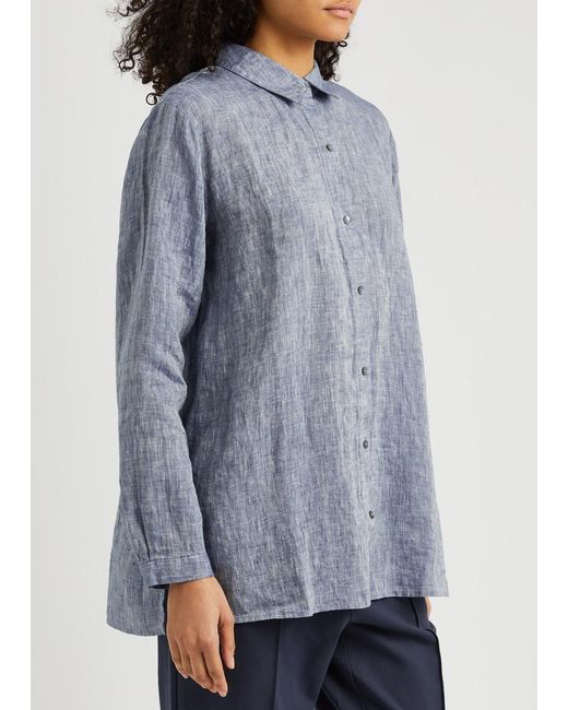 Eileen Fisher Blue Linen Shirt