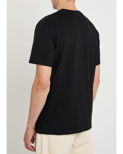 Loewe Black Logo-Embroidered Cotton T-Shirt for men