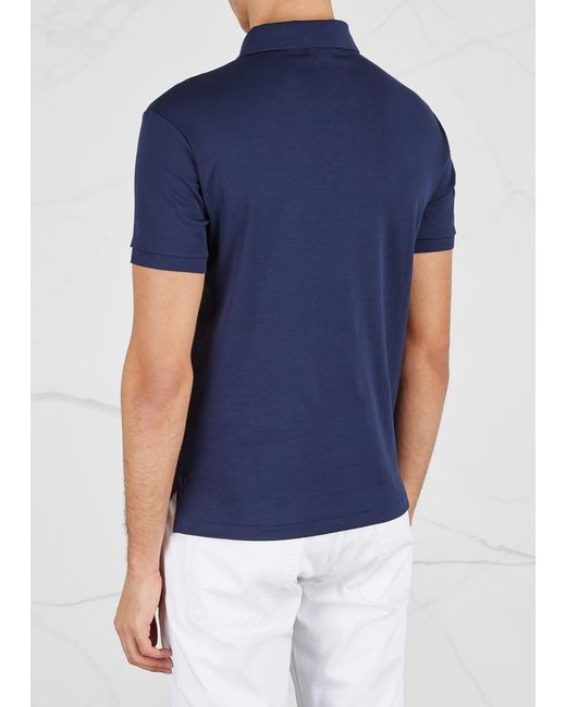 Polo Ralph Lauren Blue Slim Pima Cotton Polo Shirt, Shirt, Split Sides for men