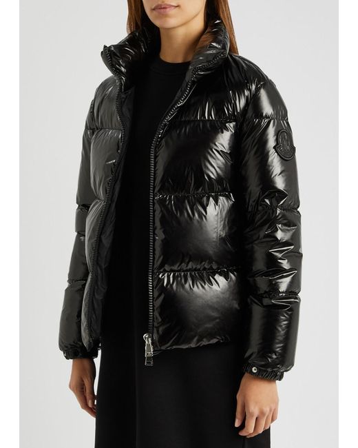 Moncler Black Meuse Quilted Glossed Shell Jacket
