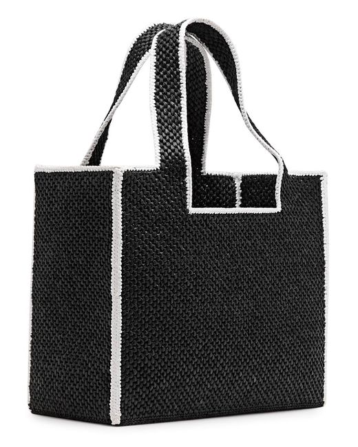 Loewe Black Logo Large Raffia Tote for men