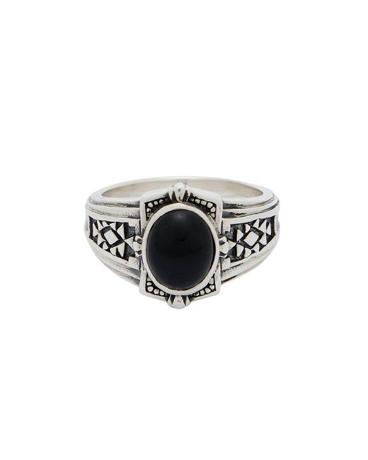 Clocks and Colours Black Crossroad Sterling Ring for men