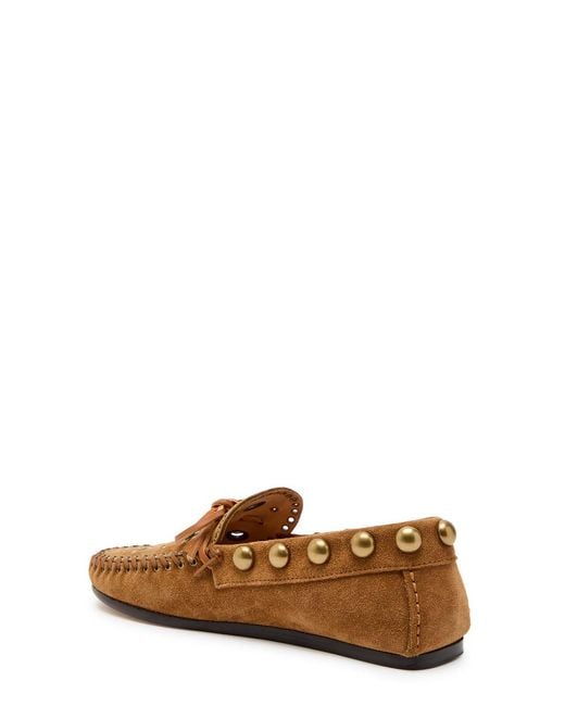 Isabel Marant Brown Fitza Studded Suede Loafers