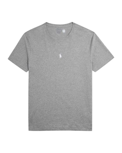Polo Ralph Lauren Gray Logo-embroidered Cotton T-shirt for men
