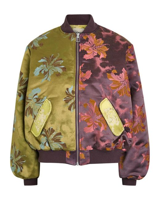 ALÉMAIS Multicolor Adriana Quilted Floral-Jacquard Bomber Jacket