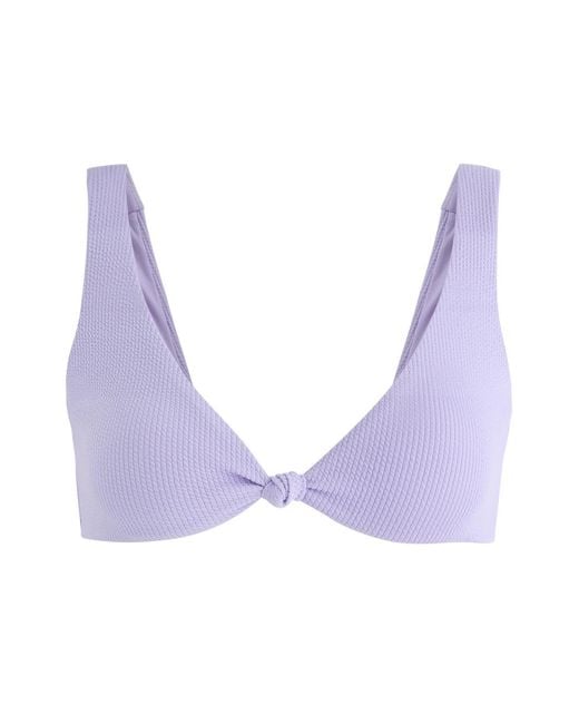 Melissa Odabash Purple Ibiza Ribbed Bikini Top