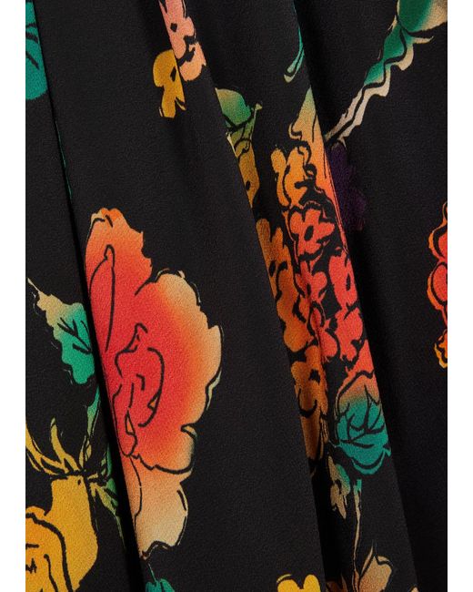 Rixo Black Ayla Floral-print Chiffon Maxi Dress