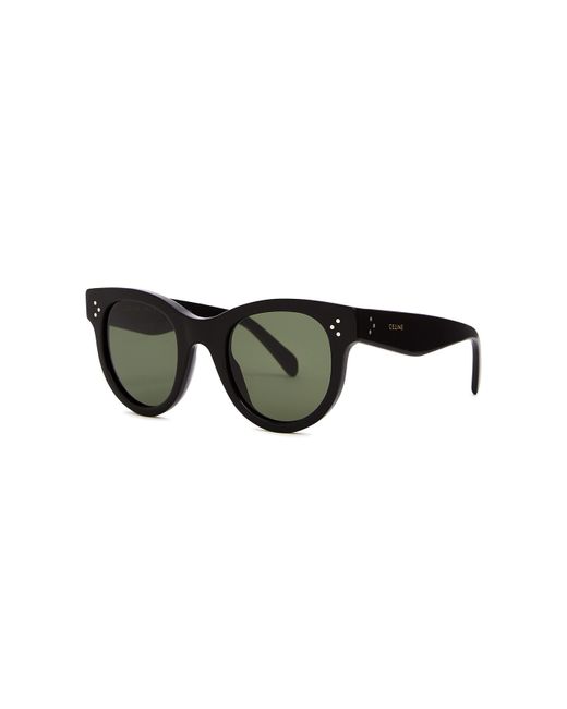 Céline Black Round-Frame Sunglasses Lenses Designer-Stamped Arms, 100% Uv Protection