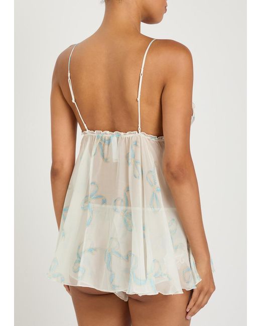 Skims White Lace Silk Babydoll Dress