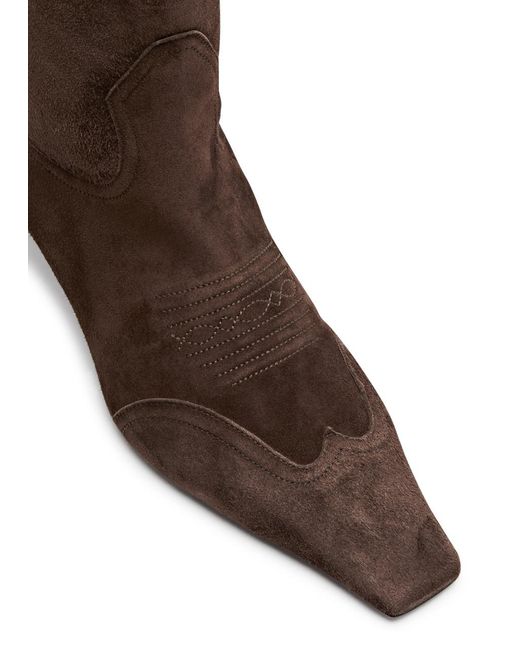 Khaite Brown Dallas 50 Suede Knee-high Boots