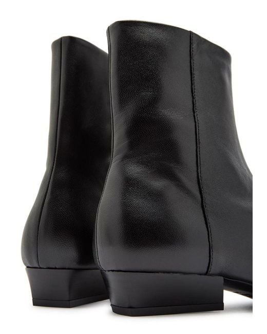Staud Black Wally Leather Ankle Boots